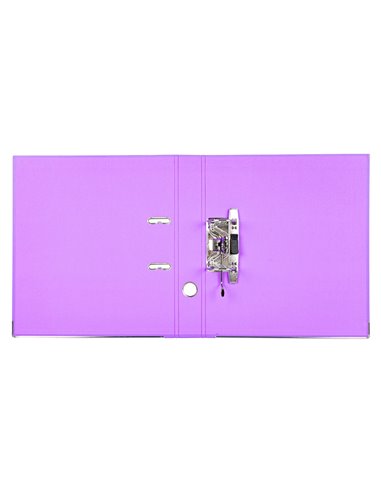 CLASSEUR LEVIER LIDERPAPEL A4 DOCUMENTA CARTON REMBORDÉ 1,9MM DOS 52MM RADO MÉTALLIQUE COLORIS LILAS