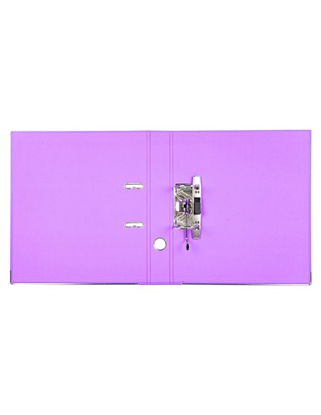 CLASSEUR LEVIER LIDERPAPEL A4 DOCUMENTA CARTON REMBORDÉ 1,9MM DOS 52MM RADO MÉTALLIQUE COLORIS LILAS