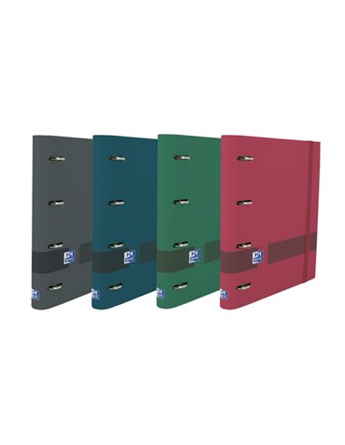 Classeur à anneaux A4+ Oxford & You Europeanbinder avec recharge 1 ligne - Anneaux 4D x 35 mm - Couverture extra rigide - Règle 