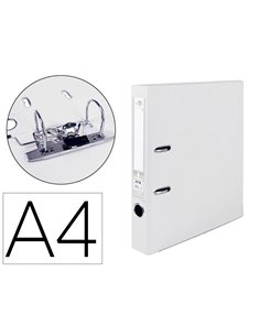 CLASSEUR LEVIER LIDERPAPEL A4 DOCUMENTA CARTON REMBORDÉ 1,9MM DOS 52MM RADO MÉTALLIQUE COLORIS BLANC