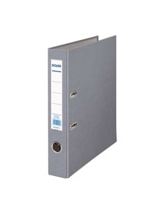 Classeur à levier Dohe - Dos 45 mm - Avec œillet, anneau et porte-cartes - Carton doublé polypropylène - Coins métalliques - Gri