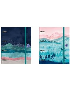 Classeur à anneaux Oxford Ice Explorer Europeanbinder A4+ 4 x 35 mm avec recharge 5 x 5 mm - Dos 45 mm - Couverture extra rigide