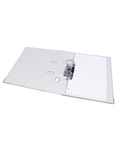 CLASSEUR LEVIER LIDERPAPEL A4 DOCUMENTA CARTON REMBORDÉ 1,9MM DOS 52MM RADO MÉTALLIQUE COLORIS BLANC