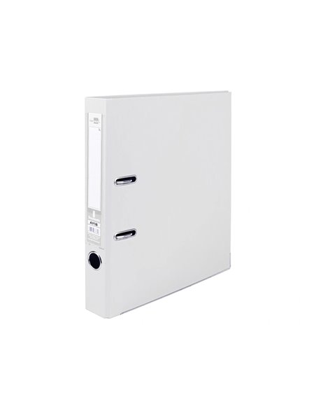 CLASSEUR LEVIER LIDERPAPEL A4 DOCUMENTA CARTON REMBORDÉ 1,9MM DOS 52MM RADO MÉTALLIQUE COLORIS BLANC