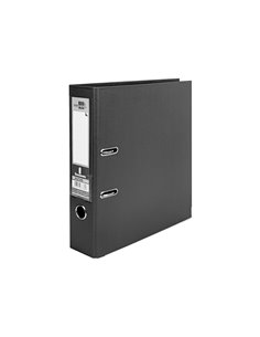 CLASSEUR LEVIER LIDERPAPEL A4 DOCUMENTA CARTON REMBORDÉ 1,9MM DOS 75MM RADO MÉTALLIQUE COLORIS NOIR 2