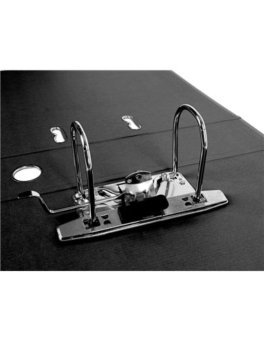 CLASSEUR LEVIER LIDERPAPEL A4 DOCUMENTA CARTON REMBORDÉ 1,9MM DOS 75MM RADO MÉTALLIQUE COLORIS NOIR