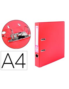 CLASSEUR LEVIER LIDERPAPEL A4 DOCUMENTA CARTON REMBORDÉ 1,9MM DOS 52MM RADO MÉTALLIQUE COLORIS ROUGE