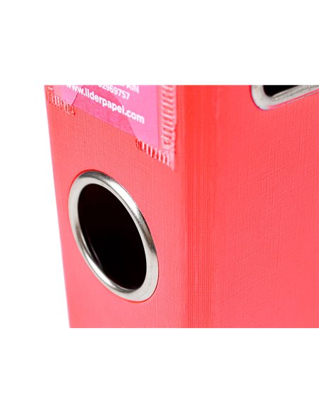 CLASSEUR LEVIER LIDERPAPEL A4 DOCUMENTA CARTON REMBORDÉ 1,9MM DOS 52MM RADO MÉTALLIQUE COLORIS ROUGE