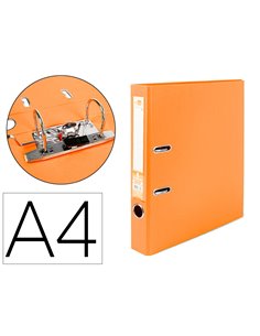 CLASSEUR LEVIER LIDERPAPEL A4 DOCUMENTA CARTON REMBORDÉ 1,9MM DOS 52MM RADO MÉTALLIQUE COLORIS ORANGE