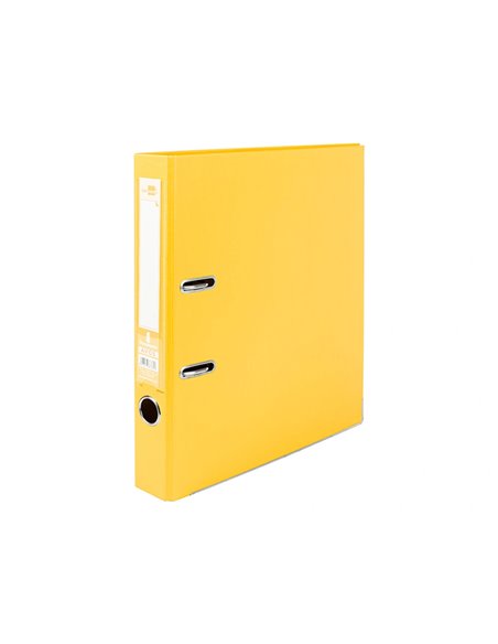 CLASSEUR LEVIER LIDERPAPEL A4 DOCUMENTA CARTON REMBORDÉ 1,9MM DOS 52MM RADO MÉTALLIQUE COLORIS JAUNE