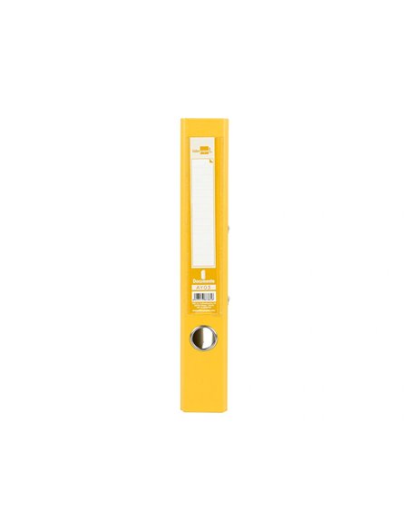 CLASSEUR LEVIER LIDERPAPEL A4 DOCUMENTA CARTON REMBORDÉ 1,9MM DOS 52MM RADO MÉTALLIQUE COLORIS JAUNE