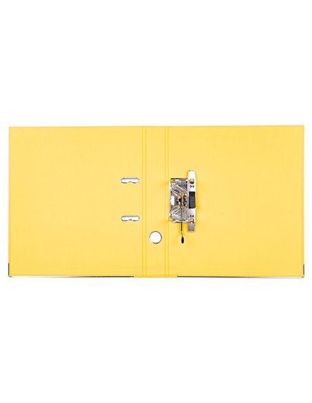 CLASSEUR LEVIER LIDERPAPEL A4 DOCUMENTA CARTON REMBORDÉ 1,9MM DOS 52MM RADO MÉTALLIQUE COLORIS JAUNE