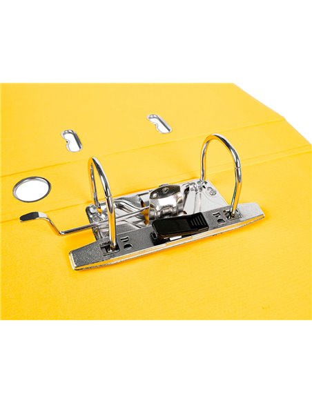 CLASSEUR LEVIER LIDERPAPEL A4 DOCUMENTA CARTON REMBORDÉ 1,9MM DOS 52MM RADO MÉTALLIQUE COLORIS JAUNE