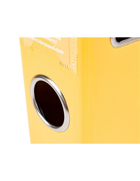 CLASSEUR LEVIER LIDERPAPEL A4 DOCUMENTA CARTON REMBORDÉ 1,9MM DOS 52MM RADO MÉTALLIQUE COLORIS JAUNE