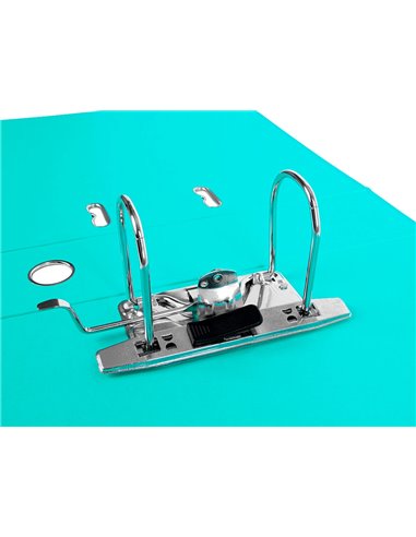 CLASSEUR LEVIER LIDERPAPEL A4 DOCUMENTA CARTON REMBORDÉ 1,9MM DOS 75MM RADO MÉTALLIQUE COLORIS VERT CLAIR