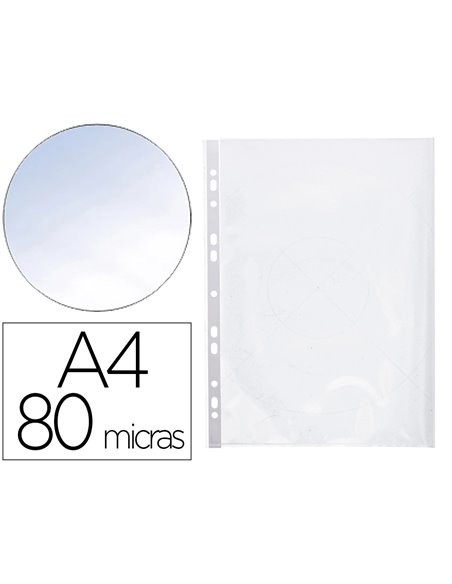 POCHETTE Q-CONNECT POLYPROPYLÈNE 8/100E PERFORÉE OUVERTURE ANGLE ANTISTATIQUE A4 210X297MM SACHET 25 UNITÉS