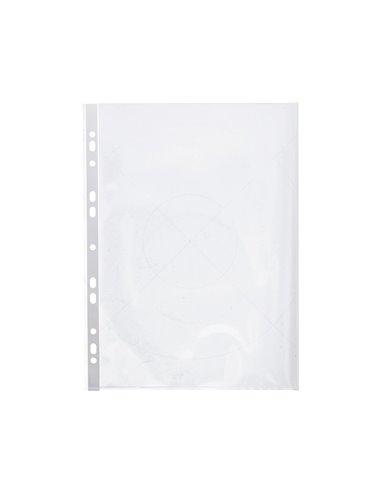 POCHETTE Q-CONNECT POLYPROPYLÈNE 8/100E PERFORÉE OUVERTURE ANGLE ANTISTATIQUE A4 210X297MM SACHET 25 UNITÉS