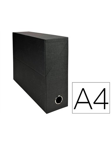 Boite transfert exacompta iderama carton recouvert papier toile 15/10e 25x33cm dos 90mm oeillet prehension.