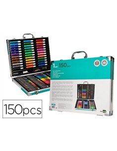 Set de pinture liderpapel alumium 150 pieces boite de 37,8x29,7x4,6 cm.