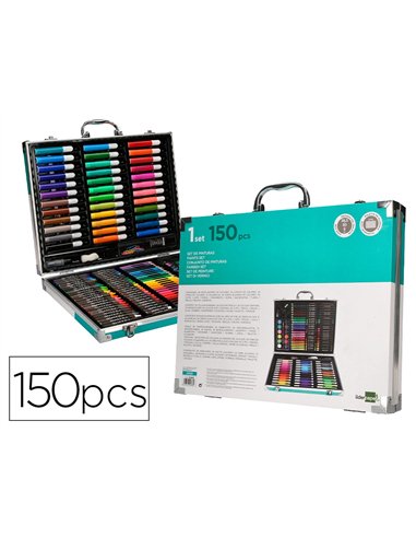 Set de pinture liderpapel alumium 150 pieces boite de 37,8x29,7x4,6 cm.