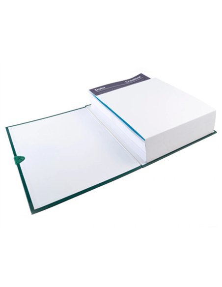 Chemise exacompta rabat en pied balacron a4 dos extensible 13cm sangle scratch coloris vert.