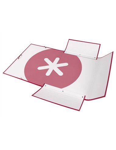 Chemise antartik carton remborde a4+ 3 rabats elastique coloris framboise.