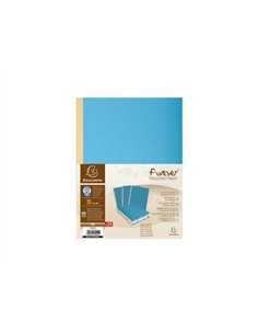 Chemise exacompta carte 240x320mm 320g documents a4 210x297mm soufflet dos toile 30mm coloris bleu paquet 25 unites.