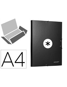 Chemise antartik carton remborde a4+ 3 rabats elastique coloris noir.