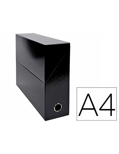 Boite transfert exacompta iderama carton recouvert 15/10e 25x33cm dos 90mm noir.