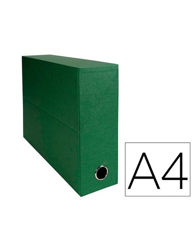 Boite transfert exacompta iderama carton recouvert papier toile 15/10e 25x33cm dos 90mm oeillet prehension.