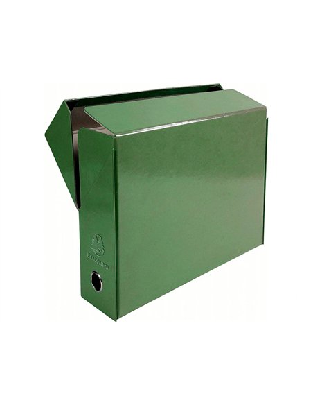 Boite transfert exacompta iderama carton recouvert papier toile 15/10e 25x33cm dos 90mm oeillet prehension.