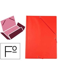 Chemise liderpapel carton rembordé dos flexible a4+ 320x240mm 3 rabats élastique coloris rouge.