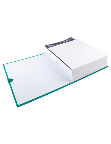 Chemise exacompta rabat en pied balacron format a4 24x32cm dos extensible 13cm sangle scratch coloris vert.