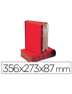Boite de classement liderpapel design livre dos 80mm 355x80x255mm coloris rouge.