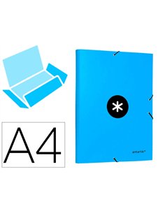 Chemise antartik carton remborde a4+ 3 rabats elastique coloris bleu.