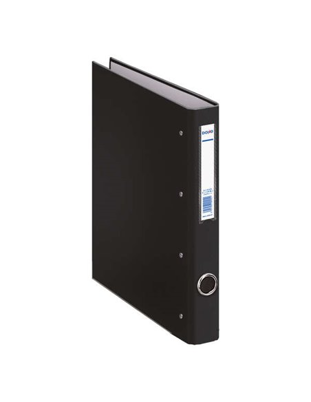 Classeur mixte Dohe 4 anneaux 25 mm Folio - Dimensions 285 x 350 x 45 mm - Œillet et porte-cartes sur le dos - Carton doublé pol