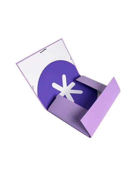 Chemise antartik carton remborde a4+ 3 rabats elastique coloris lavande.