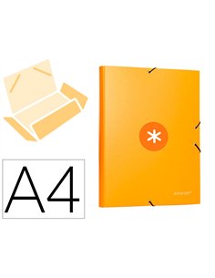 Chemise antartik carton remborde a4+ 3 rabats elastique coloris jaune moutarde.