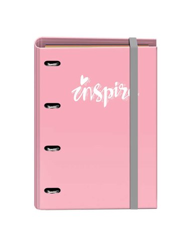Classeur Dohe Pastel Series 4 anneaux A4 avec recharge de 100 feuilles - 4 intercalaires colorés - Fermeture élastique - Anneaux