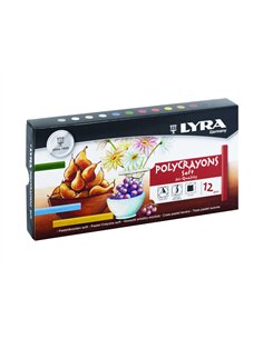 Pastels tendres lyra secs soft forme carree 10mm 6 cm 12 unites coloris assortis.