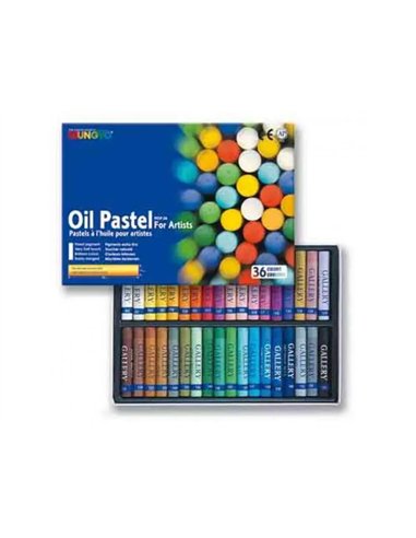 Pastels a l'huile ronds oz mungyo boite 36 unites coloris assortis.