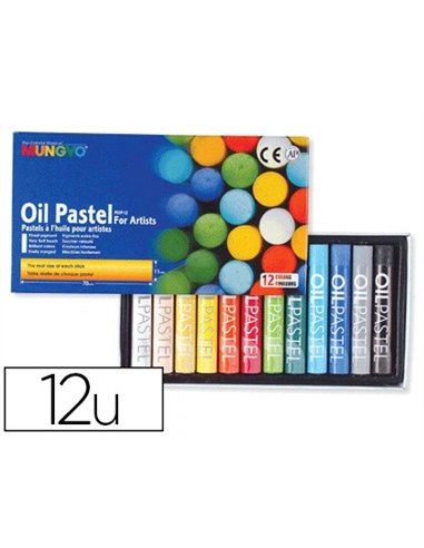 Pastel huile mungyo 70mm pigmentation extra-fine texture onctueuse pouvoir couvrant diamètre 18mm boîte 12 unités.