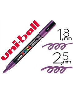 Marqueur posca pc5m gouache encre inodore toutes surfaces pointe moyenne conique couleur opaque couvrante violet.