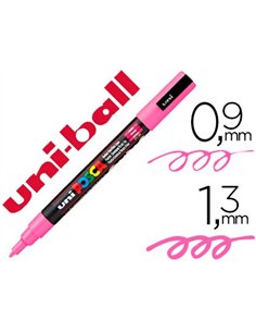 Marqueur posca pc3m gouache encre inodore toutes surfaces pointe fine conique couleur opaque couvrante rose.