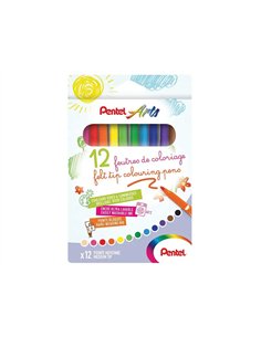 Feutres coloriage pentel arts pointe moyenne bloquee resistante lavable -.