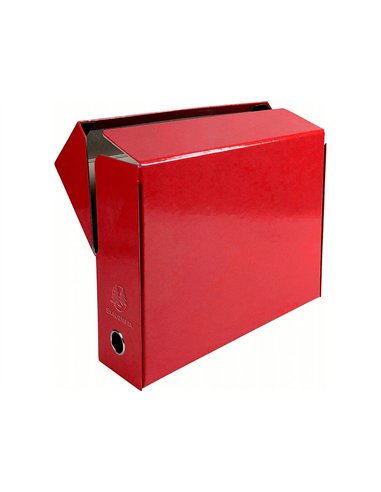 Boite transfert exacompta iderama carton recouvert papier toile 15/10e 25x33cm dos 90mm oeillet prehension.