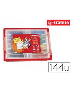 Feutre coloriage stabilo trio triangulaire encre super lavable pointe moyenne coffret scolaire 144 unités.