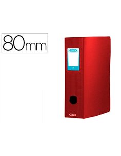 Boîte classement oxford memphis polypropylène opaque 7/10e dos 80mm bouton pression coloris rouge.