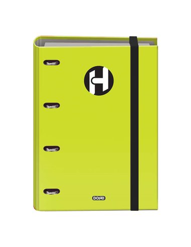 Classeur Dohe Icon Series 4 anneaux format A4 avec 100 feuilles de recharge 90 g/m² et 4 trous - Fermeture élastique - Anneaux 3