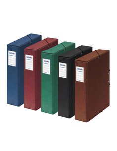 Boîte en carton Dohe doublée de papier imprimé et plastifié - Dos de 7 cm - Fermeture par élastique